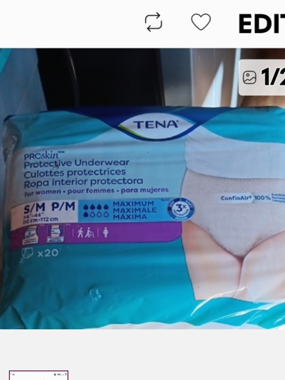Protective Underwear for Women - Teal Packaging, S/M